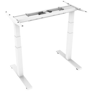 Table de bureau réglable en hauteur électrique blanc hêtre massif 160x80cm
