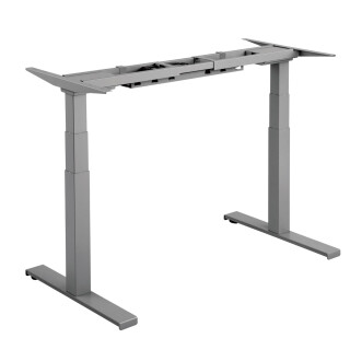Table de bureau réglable en hauteur électrique gris chêne massif 160x80cm