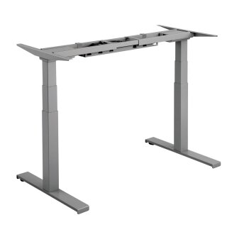 Table de bureau réglable en hauteur électrique en mélamine grise 130x80cm