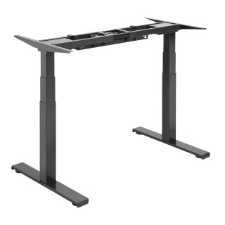 Table de bureau réglable en hauteur électrique en mélamine noir 160x80cm