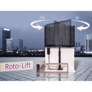 TV Möbel Lift mit Klappe bis 50 Zoll drehbar Xantron PREMIUM-K1-RotoLift-AutoLid